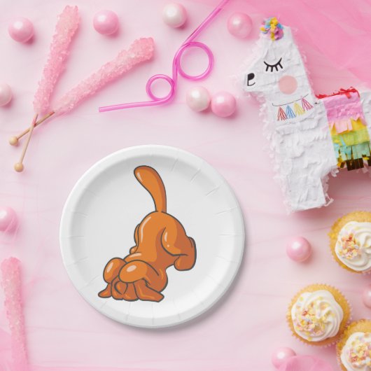 Oranje hond papieren bordje (Feest)