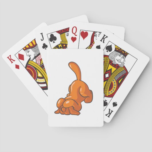 Oranje hond pokerkaarten (Achterkant)