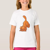 Oranje hond t-shirt (Voorkant)