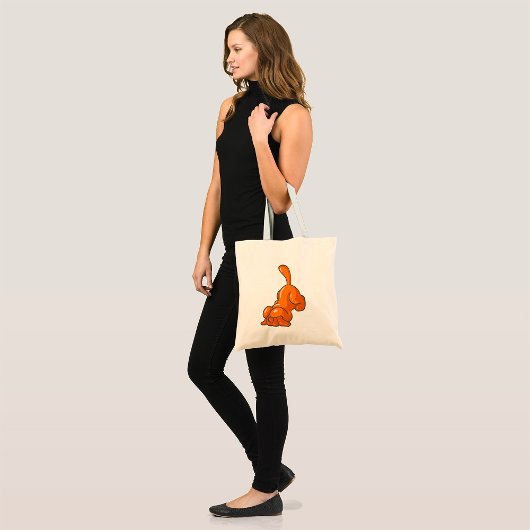 Oranje hond tote bag