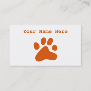 Oranje hond visitekaartje