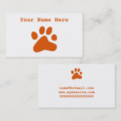 Oranje hond visitekaartje (Voorkant / Achterkant)