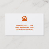 Oranje hond visitekaartje (Achterkant)