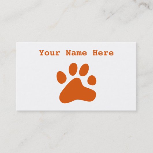 Oranje hond visitekaartje (Voorkant)