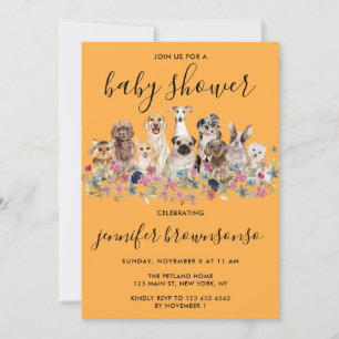 Oranje Honden Huisdier Familie viering Baby shower Kaart