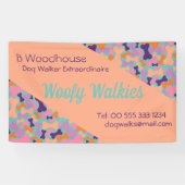 Oranje hondenbeenderontwerp spandoek (Horizontaal)