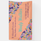 Oranje hondenbeenderontwerp spandoek (Verticaal)