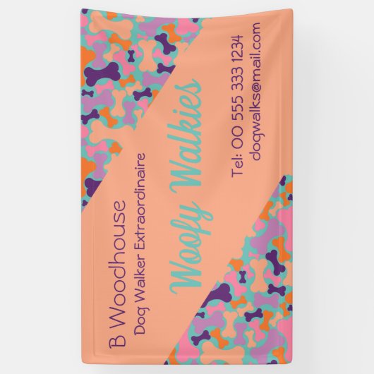 Oranje hondenbeenderontwerp spandoek (Verticaal)