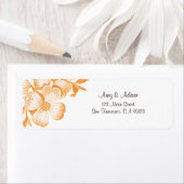 Oranje hondenbloemenadreslabel etiket (Insitu)