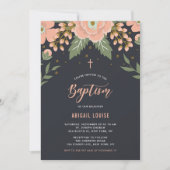 Oranje Honey Blooms Floral Baptism Invitation Kaart (Voorkant)