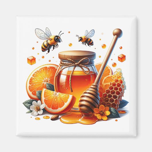 Oranje Honing Magneet   (Voorkant)