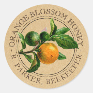  Oranje honingbijenteelt Kraft Ronde Sticker