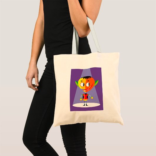 Oranje Hoofd Karakter Tote Bag