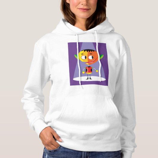 Oranje hoofdteken hoodie (Voorkant)