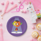 Oranje hoofdteken papieren bordje (Feest)