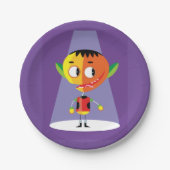 Oranje hoofdteken papieren bordje (Voorkant)