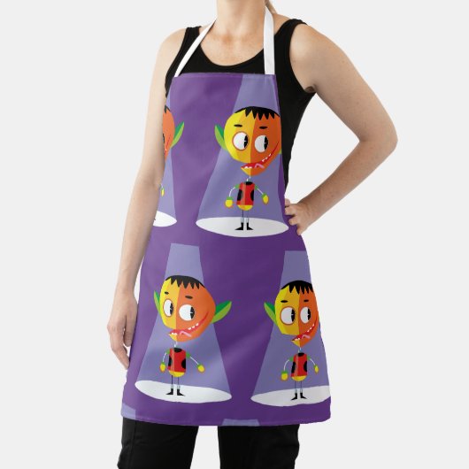 Oranje hoofdteken schort (Insitu)