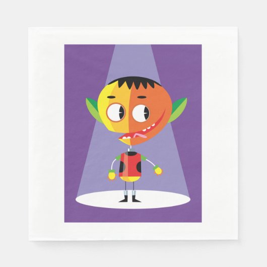 Oranje hoofdteken servet (Voorkant)