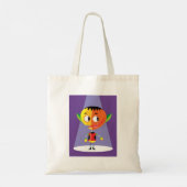 Oranje hoofdteken tote bag (Achterkant)