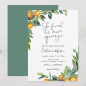 Oranje hoofduitnodiging van de knijpdouche kaart (Voorkant / Achterkant)