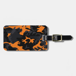 Oranje hooglichten Camo Bagagelabel