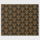 Oranje Hook Yellow Hook Yellow Fish Flower Pattern Cadeaupapier (Vlak)