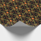 Oranje Hook Yellow Hook Yellow Fish Flower Pattern Cadeaupapier (Hoek)