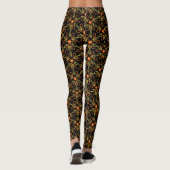Oranje Hook Yellow Hook Yellow Fish Flower Pattern Leggings (Achterkant)