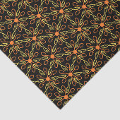 Oranje Hook Yellow Hook Yellow Fish Flower Pattern Tissuepapier (Detail)