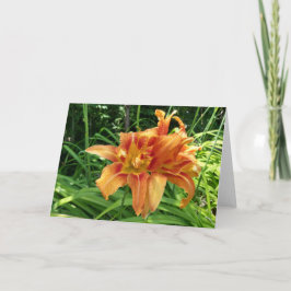 Oranje horizontale dagbloemen kaart