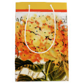 Oranje hortensia en libel medium cadeauzakje (Voorkant)