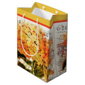 Oranje hortensia en libel medium cadeauzakje (Achterkant Gekanteld)