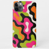 Oranje Hot Pink Black Amorphous Vormen Kunstpatroo iPhone Hoesje (Achterkant)