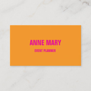 Oranje Hot Pink Wedding Event Planner Kleurrijk Visitekaartje