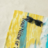 Oranje Hot Rods op het strand van Surven voor auto Strandlaken (In situ)