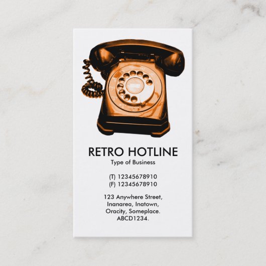 Oranje hotline - wit visitekaartje (Voorkant)