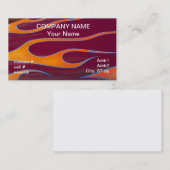 oranje hotrodvlammen op rode verf visitekaartje (Voorkant / Achterkant)