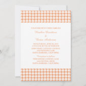 Oranje Houndstooth Wedding Invite Kaart (Voorkant)