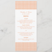 Oranje Houndstooth Wedding Menu (Voorkant)