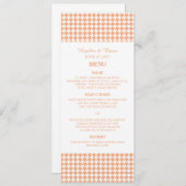 Oranje Houndstooth Wedding Menu (Voorkant / Achterkant)