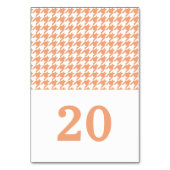 Oranje houndstooth Wedding Table Kaart (Achterkant)
