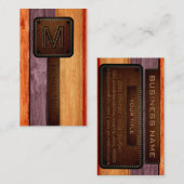  Oranje hout Bruin leder Kijk uit Visitekaartje (Voorkant / Achterkant)