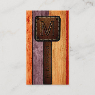  Oranje hout Bruin leder Kijk uit Visitekaartje