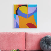 Oranje Huidige Decor Doekprint Canvas Afdruk (Insitu (Woonkamer))