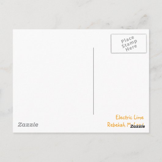 Oranje hulp/PopArt Flower Briefkaart (Achterkant)