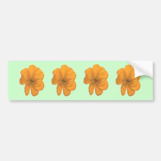 Oranje hulp/PopArt Flower Bumpersticker (Voorkant)