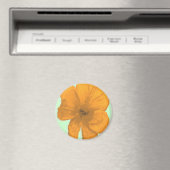 Oranje hulp/PopArt Flower Magneet (Insitu (Vaatwasser))