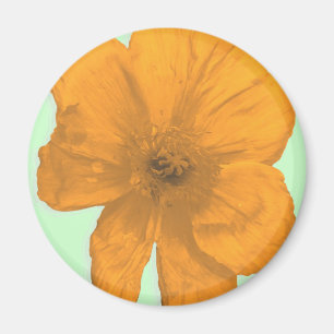 Oranje hulp/PopArt Flower Magneet