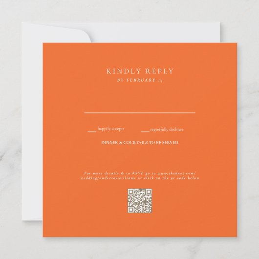 Oranje Huwelijk QR Code RSVP (Voorkant)