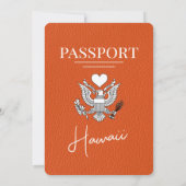 Oranje huwelijksuitnodiging Hawaii Passport Kaart (Achterkant)